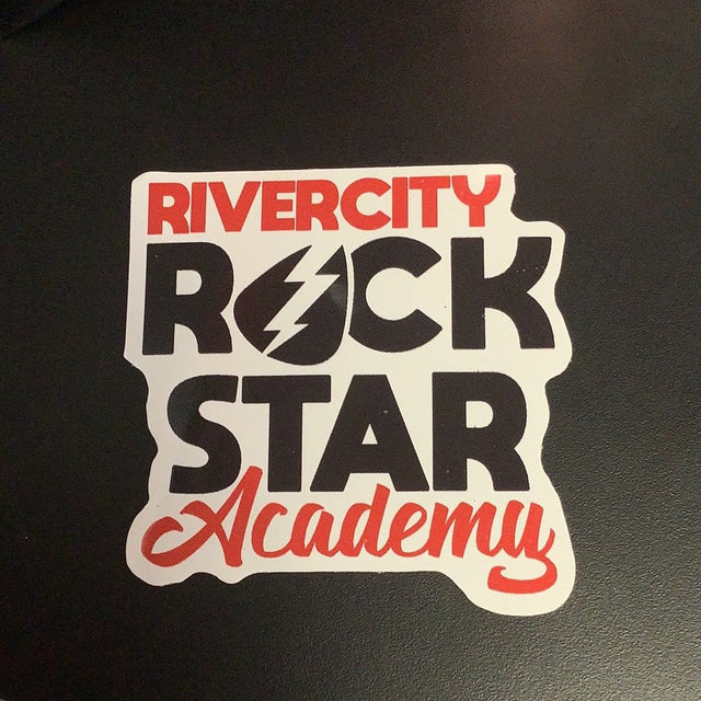 RiverCity Stacked Sticker  RiverCity Music Store - RiverCity Rockstar Academy Music Store, Salem Keizer Oregon