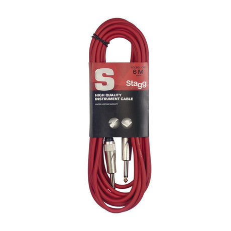 Stagg 20' Straight Instrument Cable Red Guitar/Bass Accessories Stagg - RiverCity Rockstar Academy Music Store, Salem Keizer Oregon