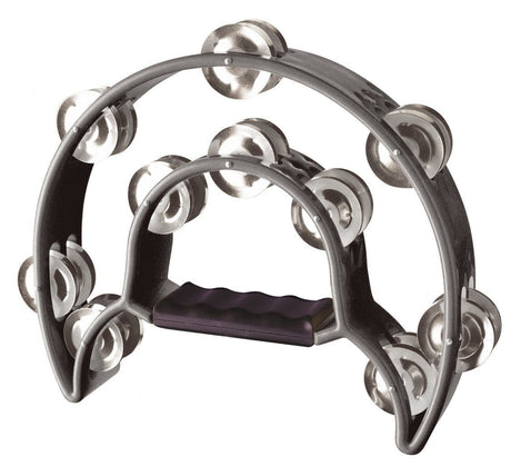Stagg Tambourine Plastic Cutaway Black with 20 jingles Hand Percussion Stagg - RiverCity Rockstar Academy Music Store, Salem Keizer Oregon